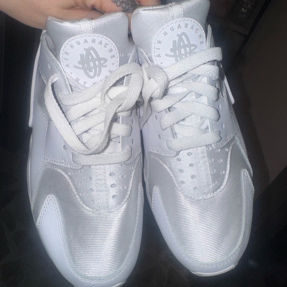 Nike Air Huarache Metallic Silver Sneakers